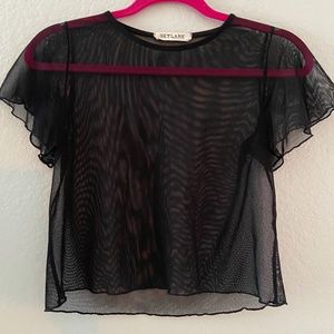 Mesh Crop Shirt